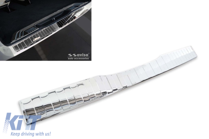 Protector de bara spate Avisa potrivit pentru Mercedes V-Class W447, Vito, Marco Polo 2014-2019 cu două uși spate și portbagaj care se deschide în sus, crom Performance AutoTuning