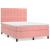 Pat box spring cu saltea, roz, 140x190 cm, catifea GartenMobel Dekor