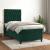 Pat box spring cu saltea, verde închis, 90x190 cm, catifea GartenMobel Dekor
