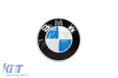 Emblemă originală albă/albastră BMW potrivită pentru capotă pentru BMW Seria 5 F10, F11, F07 GT, Seria 6 E63, F12, F13, Z4 E85 Performance AutoTuning