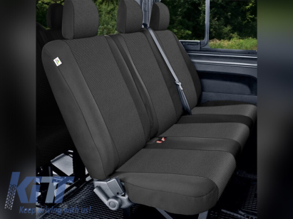 Tapițerie Kegel seria Tailor Made potrivită pentru bancheta triplă completă din spate pe Renault Trafic, Opel Vivaro, Nissan NV300, Fiat Talento după 2014, neagră Performance AutoTuning