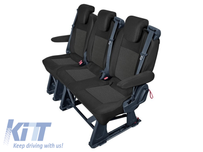 Tapițerie Kegel seria Tailor Made potrivită pentru rândul doi sau trei de scaune pentru Ford Transit Custom, Tourneo Custom 2012-2023, negru Performance AutoTuning