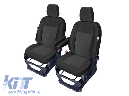 Tapițerie Kegel Tailor Made potrivită pentru două scaune individuale pe Ford Tourneo Custom 2012-2023, negre cu model Performance AutoTuning