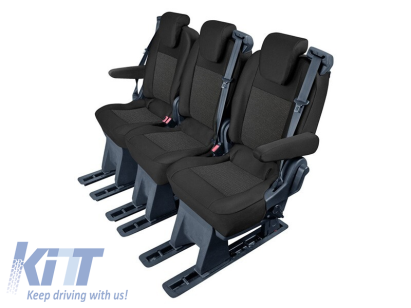 Tapițerie Kegel Tailor Made potrivită pentru rândul doi sau trei de scaune pentru Ford Tourneo Custom 2012-2023, neagră Performance AutoTuning