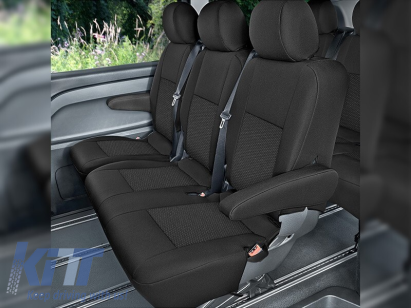 Tapițerie Kegel seria Ares potrivită pentru scaunele din rândul 2 sau 3 pe Mercedes Vito W447 după 2014 cu scaun simplu + dublu, culoare grafit Performance AutoTuning