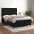 Pat box spring cu saltea, negru, 140x190 cm, catifea GartenMobel Dekor