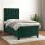 Pat box spring cu saltea, verde închis, 90x190 cm, catifea GartenMobel Dekor