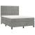 Pat box spring cu saltea, gri deschis, 140x190 cm, catifea GartenMobel Dekor