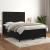 Pat box spring cu saltea, negru, 140x190 cm, catifea GartenMobel Dekor