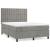 Pat box spring cu saltea, gri deschis, 140x200 cm, catifea GartenMobel Dekor