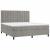 Pat box spring cu saltea, gri deschis, 180x200 cm, catifea GartenMobel Dekor