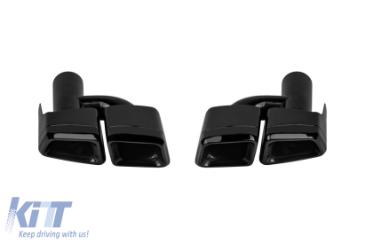Set de capace de evacuare negre tip AMG, potrivite pentru Mercedes C-Class W204 2011-2014, E-Class W212 2006-2013, S-Class W221 2005-2013, CLS C218 2010-2018, stânga și dreapta Performance AutoTuning