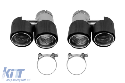 Set de terminații universale duble AutoPro cu capace din carbon, stânga și dreapta, model 1 Performance AutoTuning