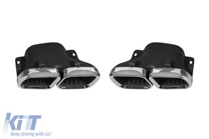 Set de capete cromate AMG tip C63 potrivit pentru Mercedes Clasa C W205, C205, S205, A205, SL R232, GLC SUV X253, GLC Coupe C253, după 2019, Clasa C W206/S206 după 2021 Performance AutoTuning