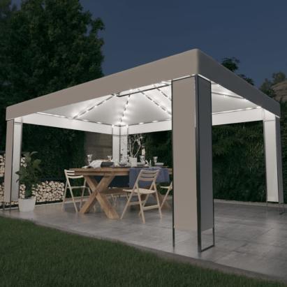 Pavilion cu șir de lumini LED, alb, 3x4 m GartenMobel Dekor