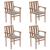 Scaune de grădină stivuibile cu perne, 4 buc., lemn masiv tec GartenMobel Dekor