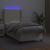Pat cu arcuri, saltea și LED, crem, 90x190 cm, piele ecologică GartenMobel Dekor