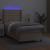 Pat cu arcuri, cu saltea și LED cappuccino 100x200 cm piele eco GartenMobel Dekor