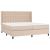 Pat cu arcuri, cu saltea și LED cappuccino 200x200 cm piele eco GartenMobel Dekor