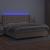 Pat cu arcuri, cu saltea și LED cappuccino 200x200 cm piele eco GartenMobel Dekor