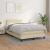 Pat box spring cu saltea, crem, 120x200 cm, piele ecologică GartenMobel Dekor