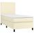 Pat box spring cu saltea, crem, 90x200 cm, piele ecologică GartenMobel Dekor