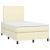 Pat box spring cu saltea, crem, 120x200 cm, piele ecologică GartenMobel Dekor