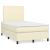 Pat box spring cu saltea, crem, 120x200 cm, piele ecologică GartenMobel Dekor