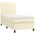 Pat box spring cu saltea, crem, 80x200 cm, piele ecologică GartenMobel Dekor