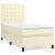 Pat box spring cu saltea, crem, 90x200 cm, piele ecologică GartenMobel Dekor