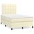 Pat box spring cu saltea, crem, 120x200 cm, piele ecologică GartenMobel Dekor
