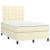 Pat box spring cu saltea, crem, 120x200 cm, piele ecologică GartenMobel Dekor