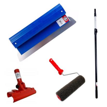 Set gletiera profesionala, inox, 100 cm x 0.4 mm, suport, maner prelungitor 1.2-2.2 m, rola gletuit, Ergolite GartenVIP DiyLine