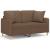 Canapea cu 2 locuri cu pernuțe, maro, 120 cm, textil GartenMobel Dekor