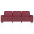 Canapea cu 3 locuri și taburet, roșu vin, 180 cm, textil GartenMobel Dekor