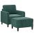 Fotoliu canapea cu taburet, verde închis, 60 cm, catifea GartenMobel Dekor