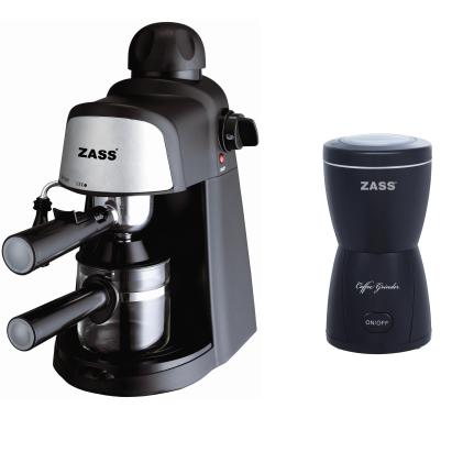 Pachet espressor Zass ZEM 05 cu rasnita cafea ZCG 05, negru