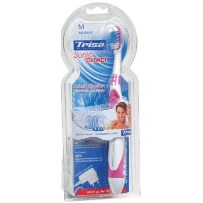 Periuță de dinți electrică sonică Trisa Sonic Power Medium, 26.000 vibrații/min