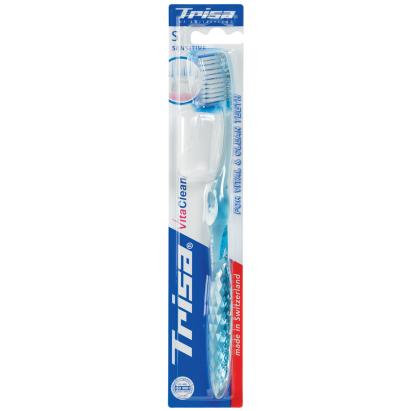 Periuta de dinti manuala Trisa Vita Clean Sensitive cu capac protector