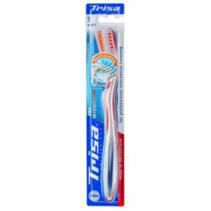 Periuță de dinți manuală Trisa Pro Interdental Soft cu capac