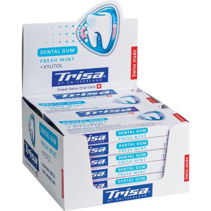 Guma dentara Trisa Fresh Mint cu Xylitol, fara zahar, ingrijire orala