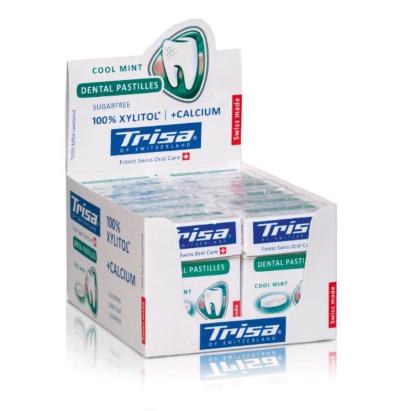 Pastile dentare Trisa Cool Mint cu Xylitol si Calciu, fara zahar