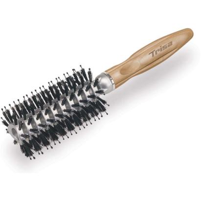 Perie rotundă pentru păr Trisa Swiss Wood Styling Volume, 60 mm