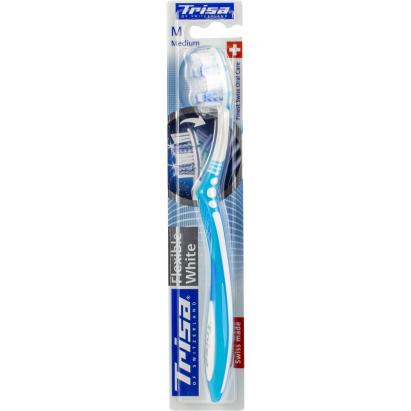 Periuță de dinți manuală Trisa Flexible White Medium, duritate medie