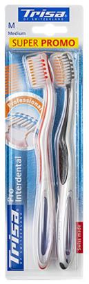Periuță de dinți manuală Trisa Pro Interdental Duo Medium, 2 buc