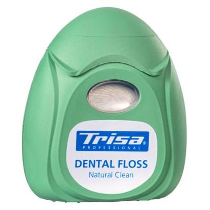 Ata dentara Trisa Natural Clean 40 m, cu ceara vegetala si aroma de menta
