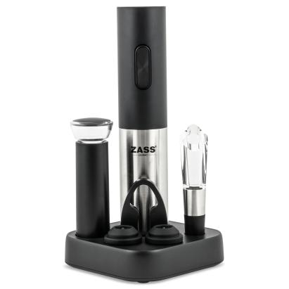 Set deschizator de vin electric Zass Gourmet ZEWS 02 cu accesorii complete