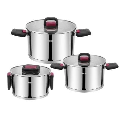 Set oale din inox 6 piese cu capace, inductie, Zass Gourmet ZG-SCS 04