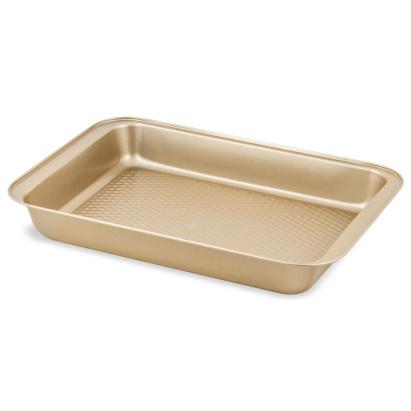 Tavă de copt dreptunghiulară ZASS Gourmet antiaderentă, bronz, 37x25,5x5 cm