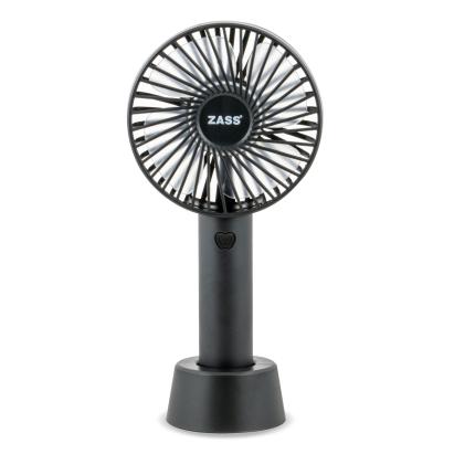 Ventilator portabil USB Zass ZPF 02, 3 viteze, acumulator, negru